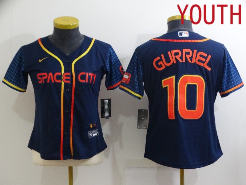 Youth Houston Astros #10 Gurriel Blue City Edition Game Nike 2022 MLB Jerseys